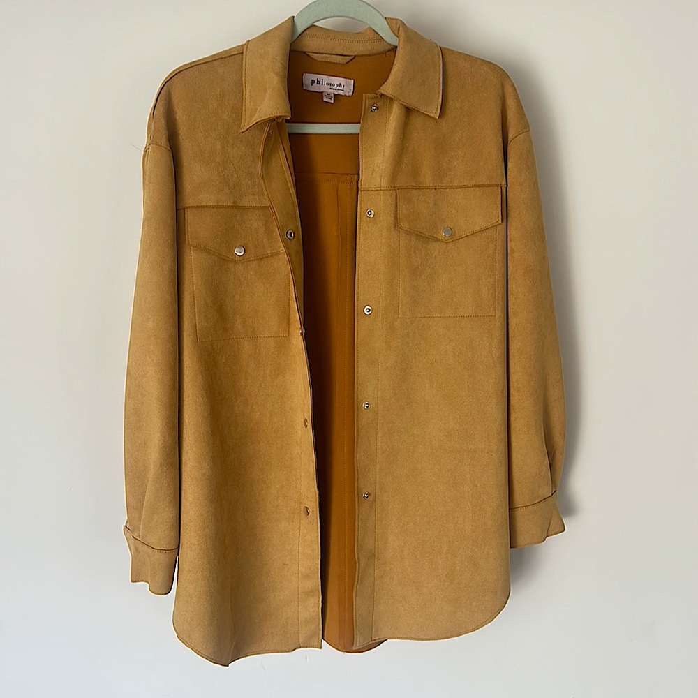 Philosophy Faux Leather Button Up